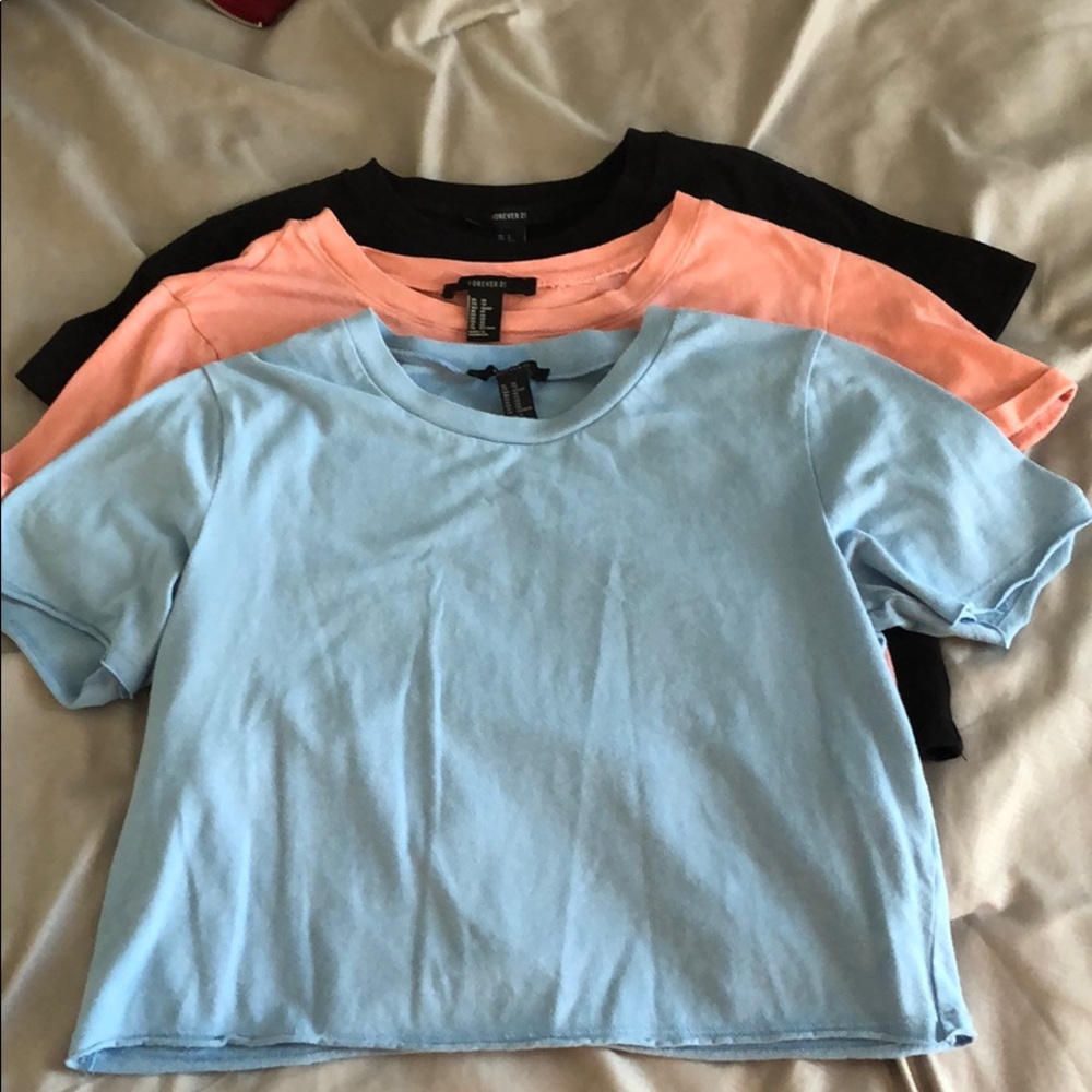 3 forever 21 crop tops
